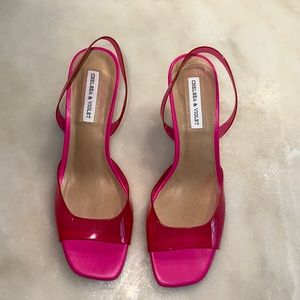 Chelsea & Violet neon pink Barbie vinyl heels women’s size 9.5